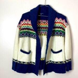 American Eagle Argyle Chunky Knit Cardigan Size: Small Petite